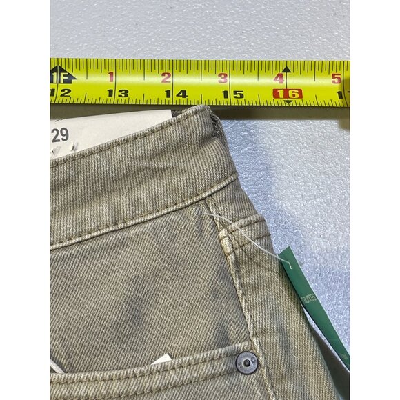 KanCan Womens Size 29 High Rise Curvy Shorts Frayed Hem Khaki - Picture 4 of 9